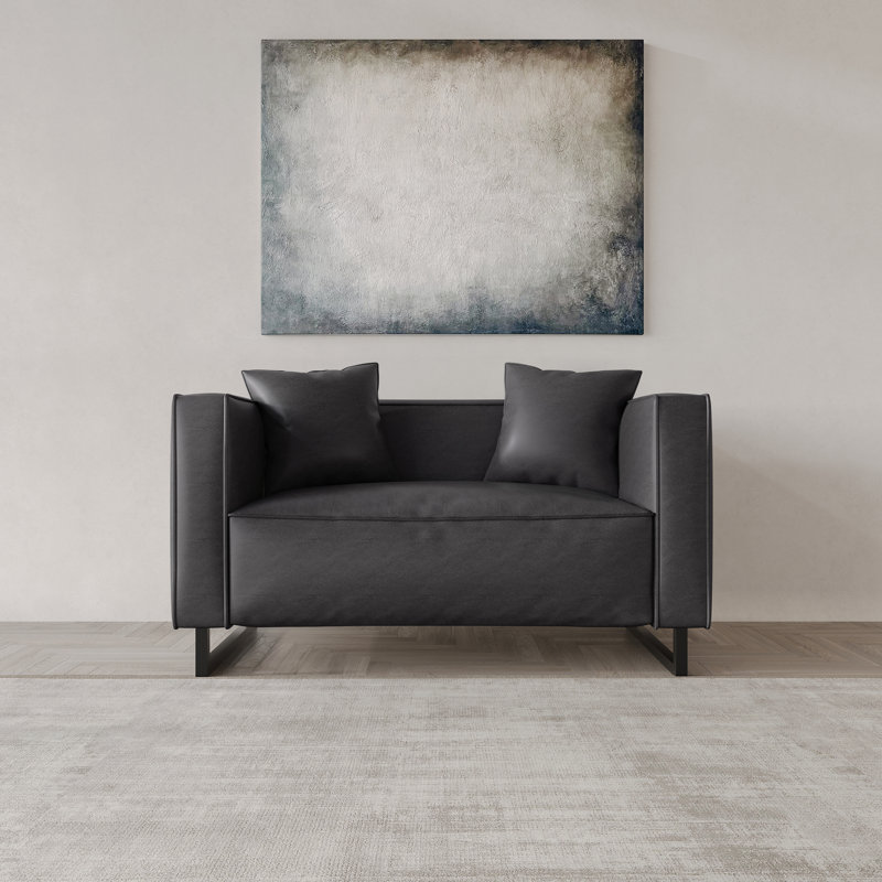 PU Leather Upholstered Loveseat, Gray