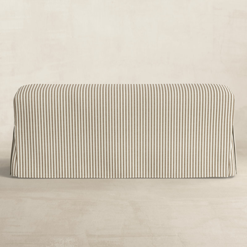 Andrea Slipcover Dining Bench, Burlap Striped