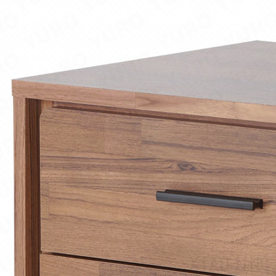 Walnut 2-Drawer Accent Table With Hairpin Legs