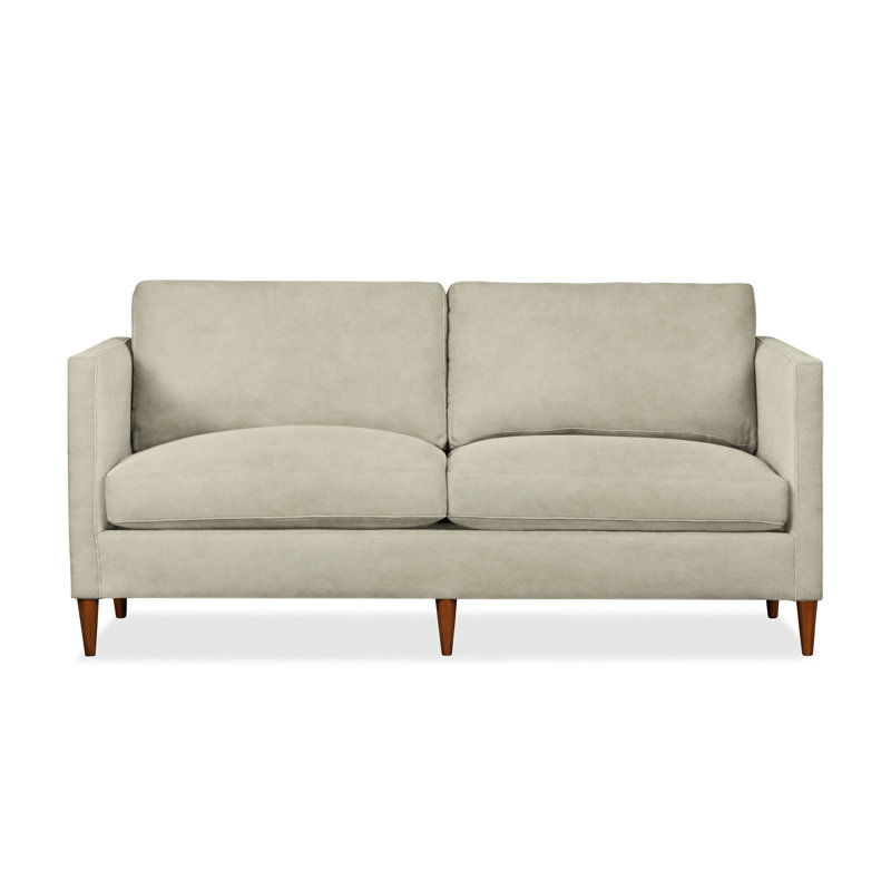Clifford Upholstered Custom Studio Sofa, Bella Beach Performance Velvet