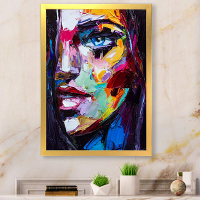 Portrait coloré d'une femme à l'huile - Peinture