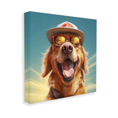 «Happy Sunlit Dog Wraraps Canvas» par Jim Baldwin sur toile