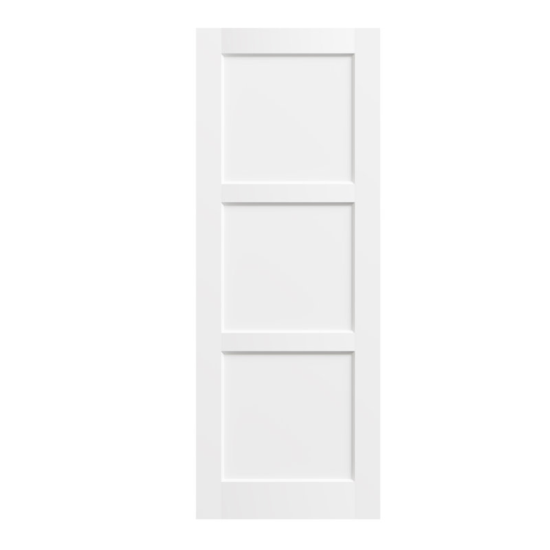 White 3-Panel Solid Pine Interior Slab Door, 30 x 80 inches