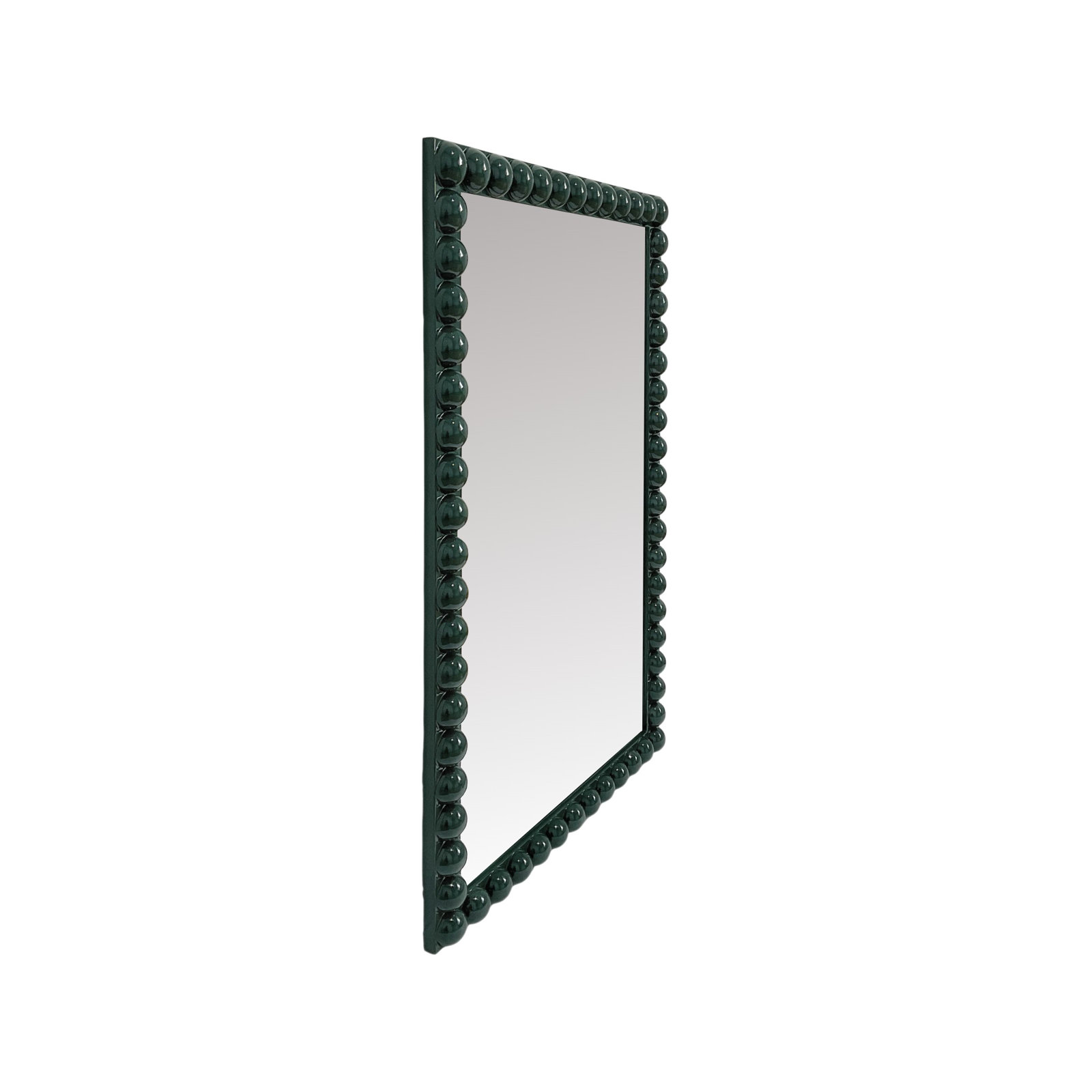 Varsha Rectangle  Glossy Nickle Mirror, Green