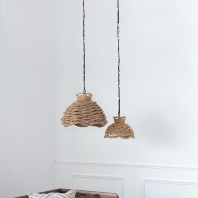 S/2 Rope Woven Chandelier