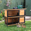 Cage en bois pour animaux avec structure en métal - 48 po sur 2 étages, toit imperméable, plateau sans fuites, portes verrouillables pour lapin et construction, sécuritaire pour l'asphalte