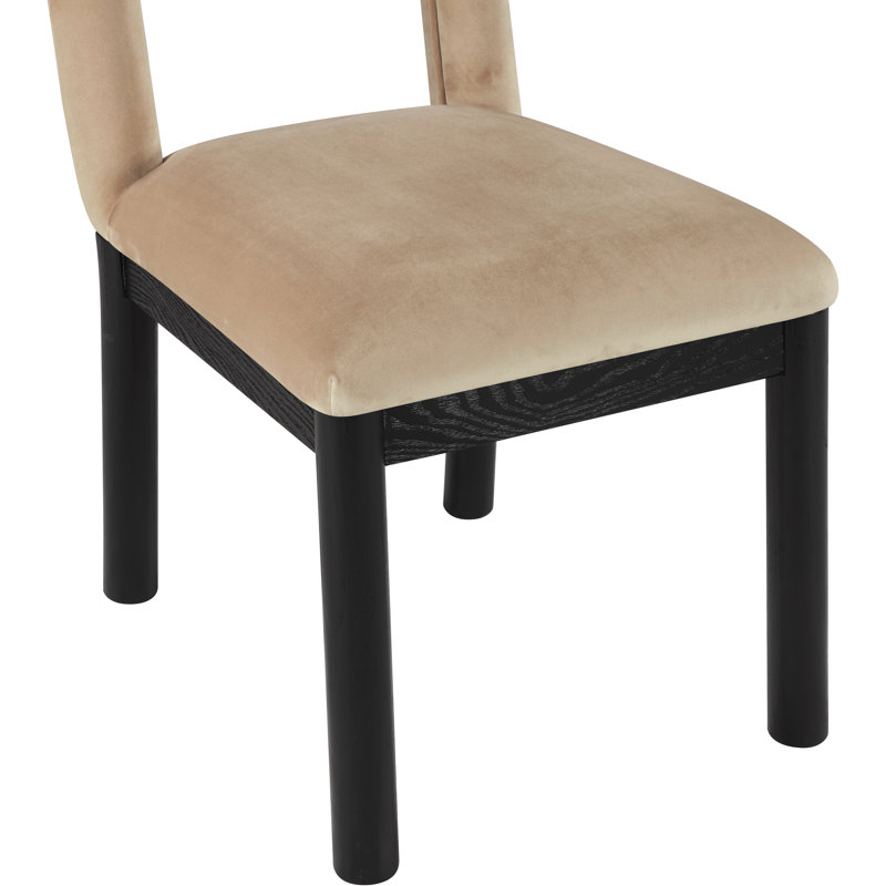 Chaise Macleod, Velours beige, Noir, noir, noir, noir