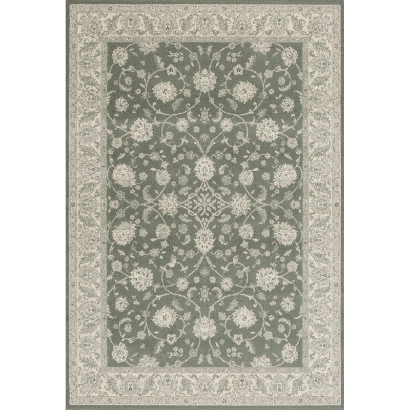 Alden Oriental Slate Blue Area Rug, Rectangle 3'10" x 5'7"