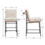 Dossier de tabouret de bar moderne rembourré avec accoudoirs poussables, tabouret de comptoir élégant avec repose-pieds, pour bar / îlot de cuisine / comptoir de réception (ensemble de 2)-672934896
