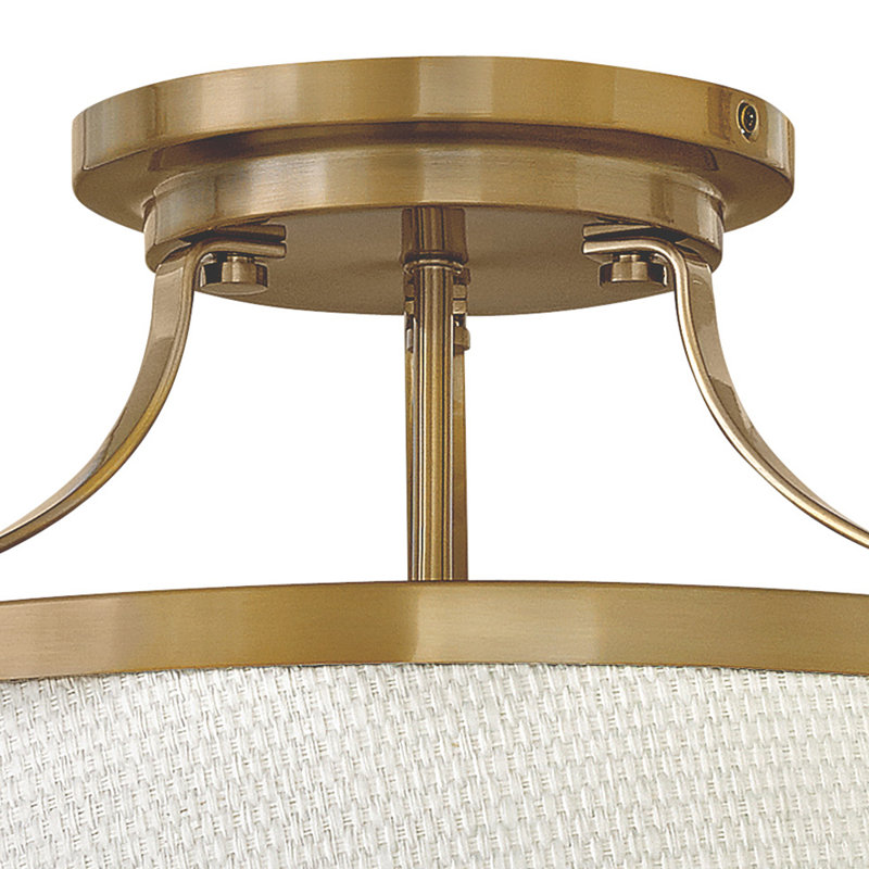 Charlotte 3 - Light 20" Unique/Statement Geometric Semi Flush Mount, Brushed Caramel
