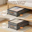 Contenant de rangement sous le lit avec roulettes et couvercles transparents, organisateur à roulettes de grande capacité pour vêtements, chaussures, couvertures, hauteur réglable, tissu durable et structure en métal