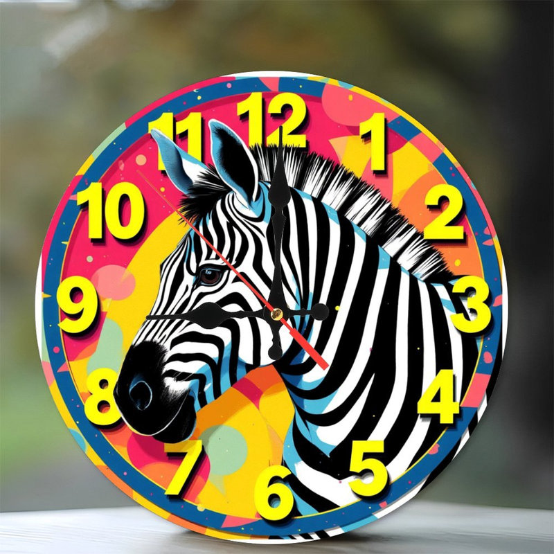 Horloge murale zébrée