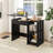 Space Saving Computer Desk With Hidden Compartment And Open Storage Shelves