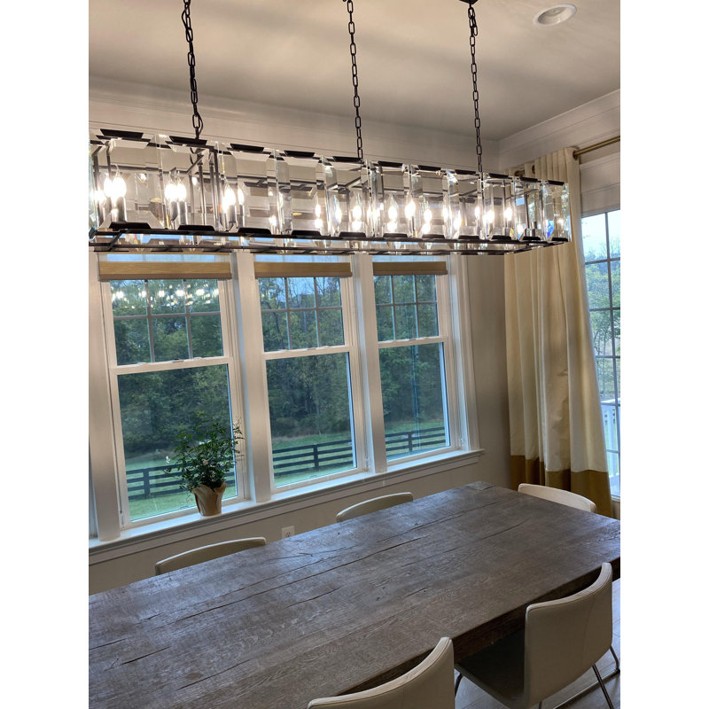Lustre à 16 lumières Kovacev, H 12 po x l 72 po x P 17 po, Nickel poli