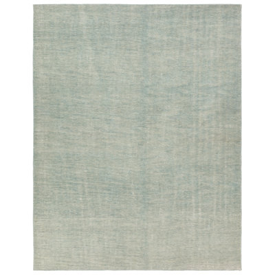 Normanno Handwoven Indoor/Outdoor Solid Green/Blue Area Rug (3'X10')