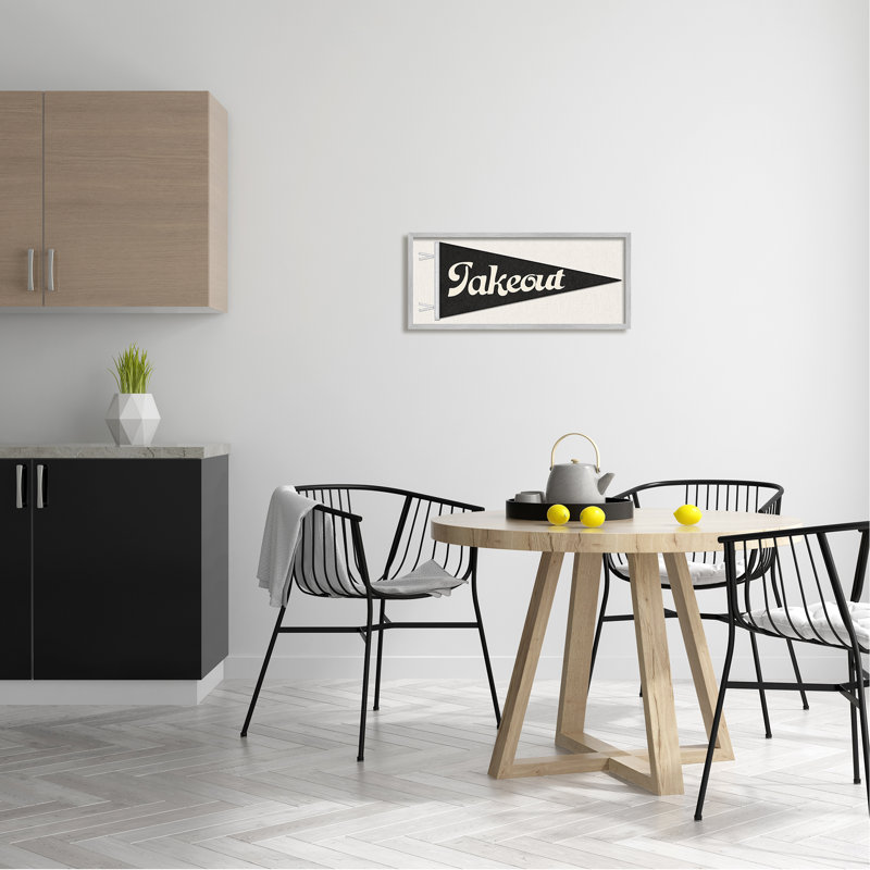 «Kitchen Takeout Pennant Banner Shape» par Lil 'Rue - cadre flottant, impression sur bois, H 10 po x l 24 po x P 1,5 po