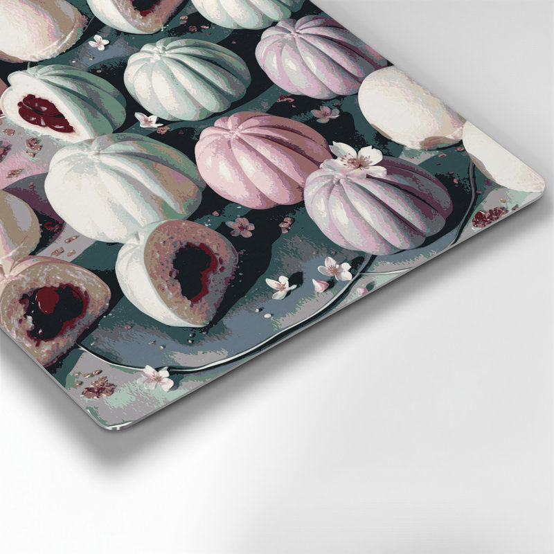 Dessert Daifuku, art mural en métal gris, H 16 po x l 16 po