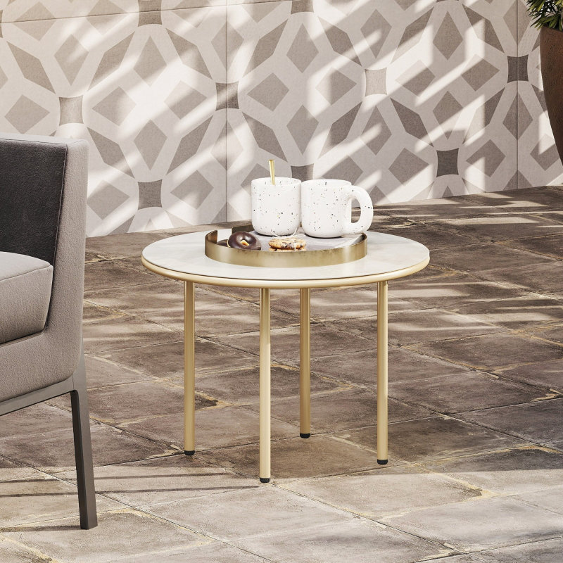 Round Metal Outdoor Coffee Table , 60cm W 60cm D