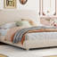 Lit plateforme en tissu d'ameublement Teddy