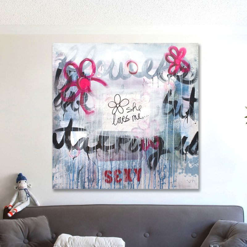 « parlant is sexy » par kent youngstrom, reproduction d’art sur toile tendue, H 36 po x l 36 po x P 1,5 po