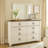 Isla Dresser And Mirror Set, 6 Drawers, Brown Faux Plank Top, Whitewash