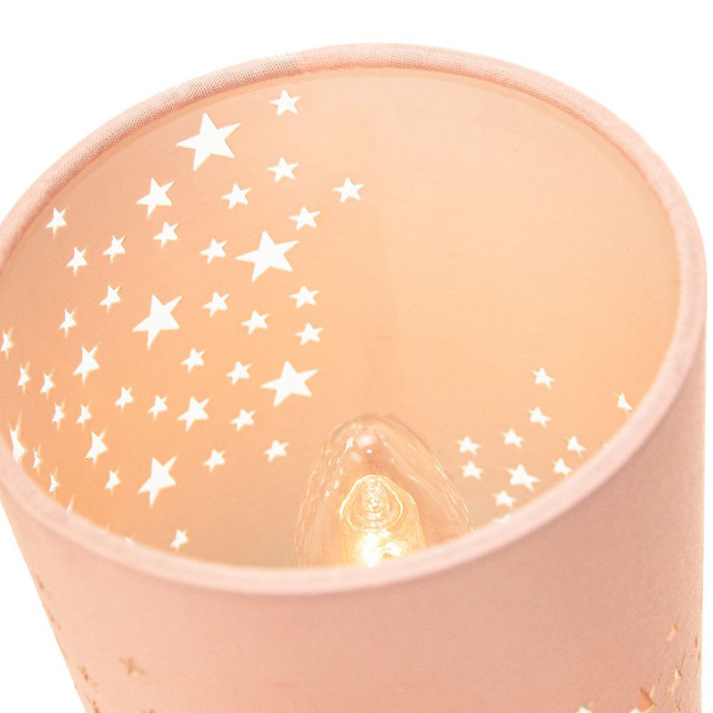 Admer Stars Decorated Children/Kids Soft Cotton Bedroom Pendant or Lamp Shade, Pink