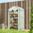 Mini Greenhouse with Screen Roof, Portable Small Greenhouse, White-123764094-124526371