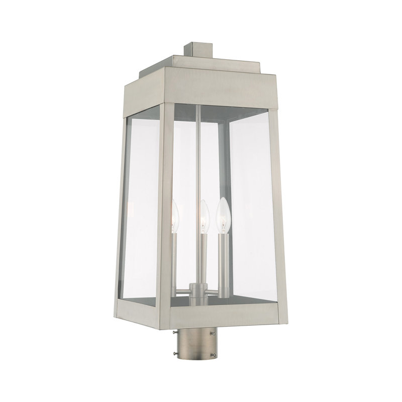 Tête de lanterne câblée 1 lumière Antionetta, H 24,75 po x l 10,5 po x P 10,5 po, Nickel brossé