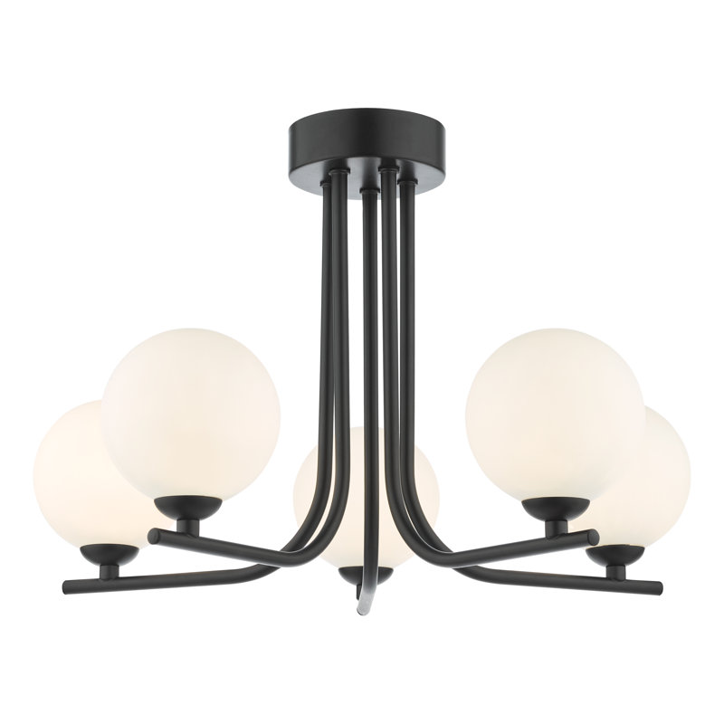Flush Mount, Satin Black/Beige