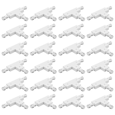 Connecteur en T de lumière Luxrit H, connecteur à 3 voies de type H, compatible avec un composant de source d'alimentation à 3 fils 120 V, paquet de 24 blanc
