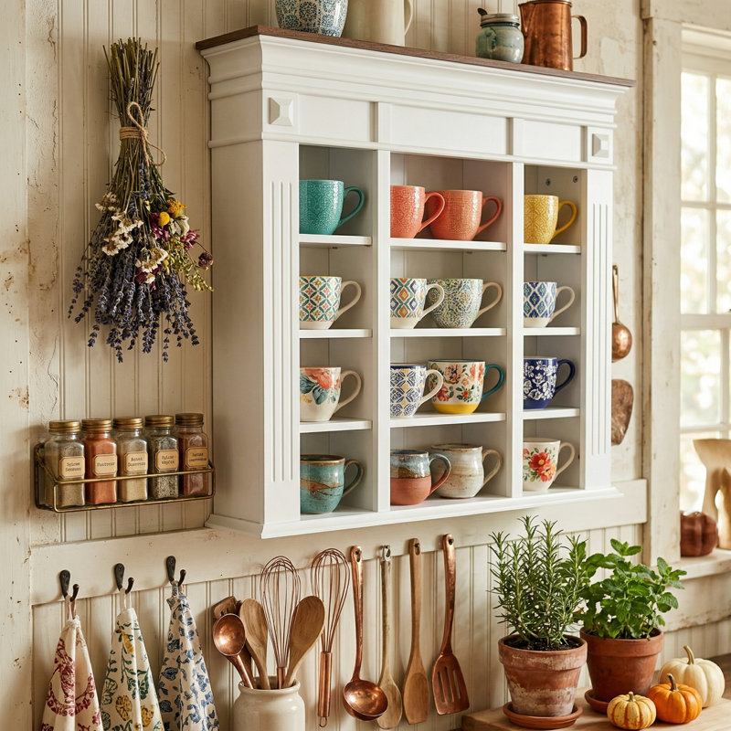 Vitrine murale avec 12 tablettes