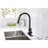 Pull Down Kitchen Faucet Matt Black - Stainless Steel Made, 360 Rotating Nozzle, Corrosion & Rust Treatment, Single Handle For Convenient Water Control With Rotatable Coating, Easy Flow And-1844560482