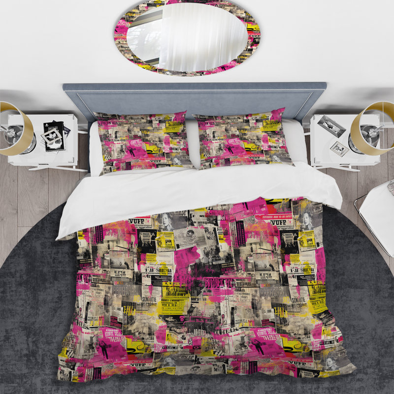 Ensemble de housse de couette Popart, Housse de couette simple + 1 taie décorative stan