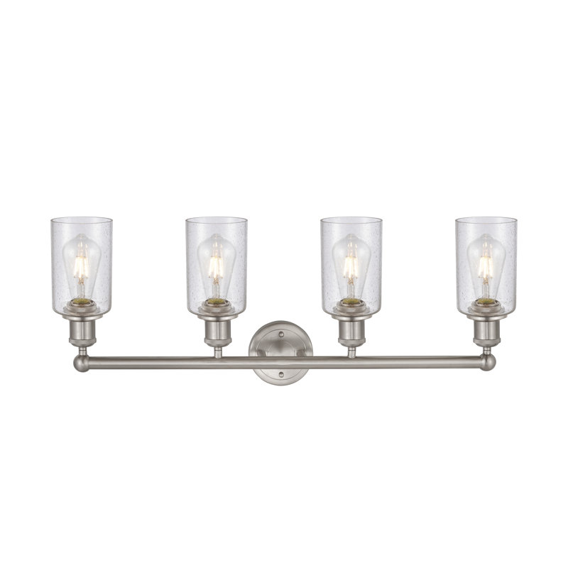Caldello 4 - Light Dimmable Vanity Light, Brushed Satin Nickel, Seedy
