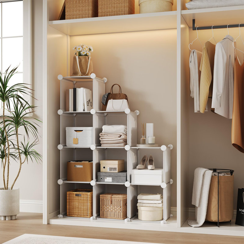 Organisateur de cubes de rangement bricolage modulaire, Blanc