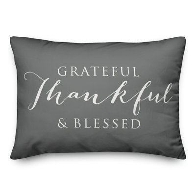 Housse et insert de coussin rectangulaire d'extérieur Grateful Thankful Blessed
