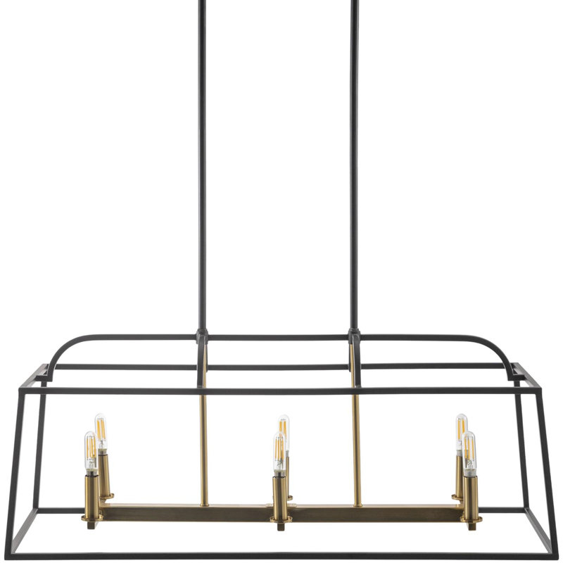 Egon 6 - Light Iron Rectangle Chandelier