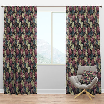 Panneau de rideau simple semi-diaphane avec passe-tringle Peony