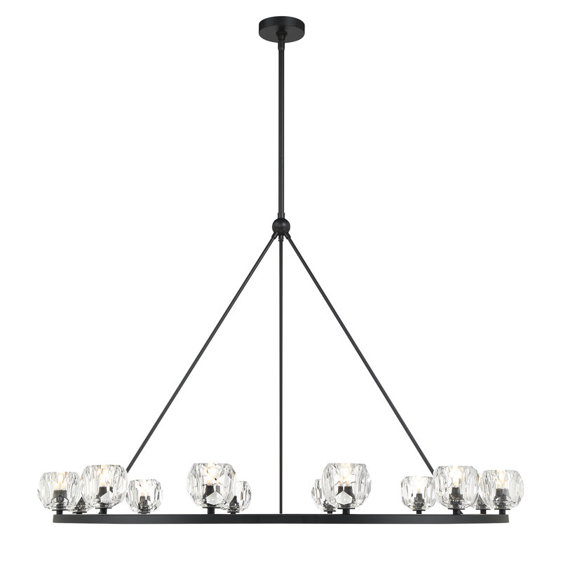 Rashana Matte Black Chandelier, 12 Lights