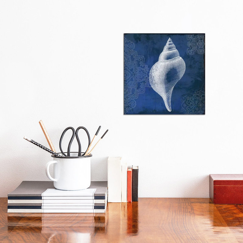 Navy Shell I by PI Studio - Wrapped Canvas Print, 30.48 cm H x 30.48 cm W
