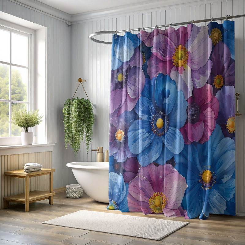 Rideau de douche Colorful Bud - Premium, H 74 po x l 71 po