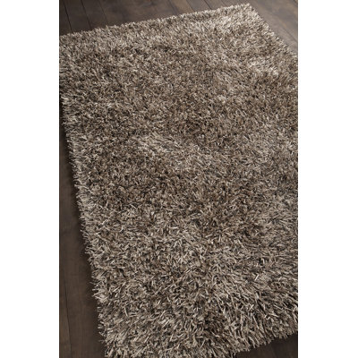 Remer Authentic Hand-Woven Handmade White, Cream, Ivory & Black High Pile Modern Glam Mixed Texture Polyester Area Rug