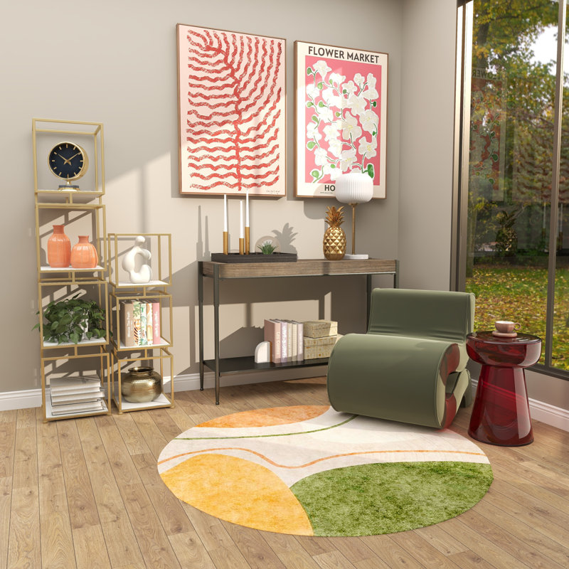 Maxxe Glass Top End Table, Amber Red