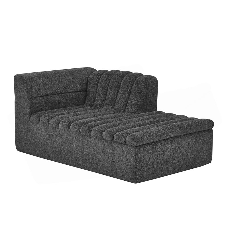 Canapé modulaire en L 106 po avec méridienne, Chenille noir