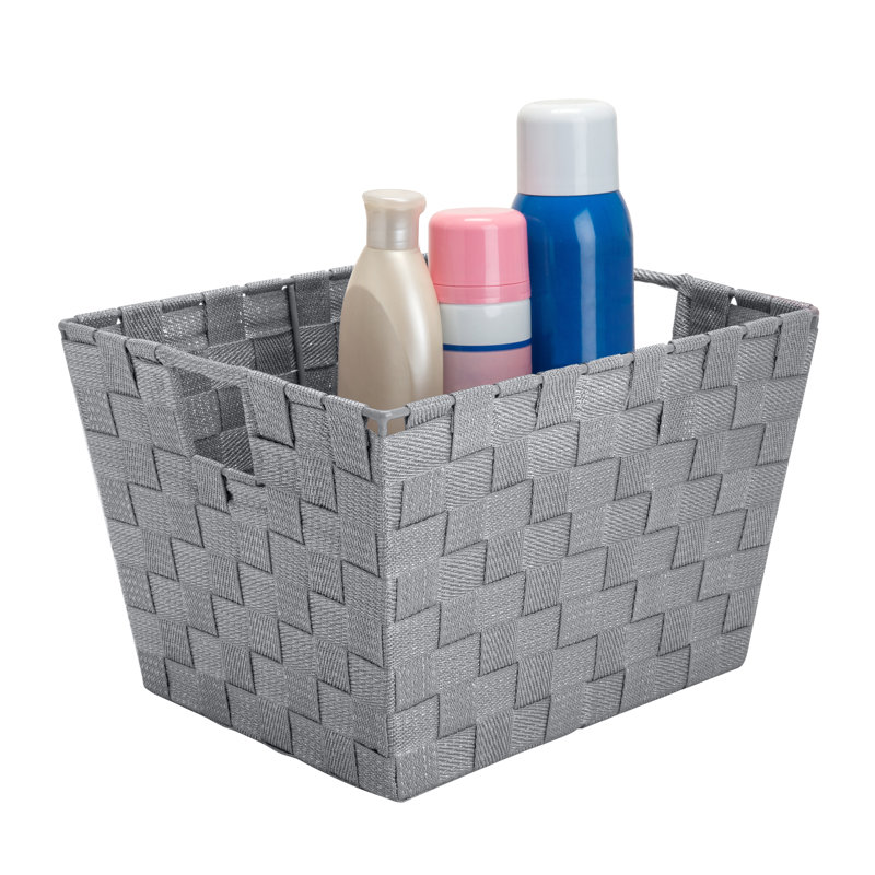 Panier en plastique simplifié rayé, H 8 po x l 12 po x P 10 po