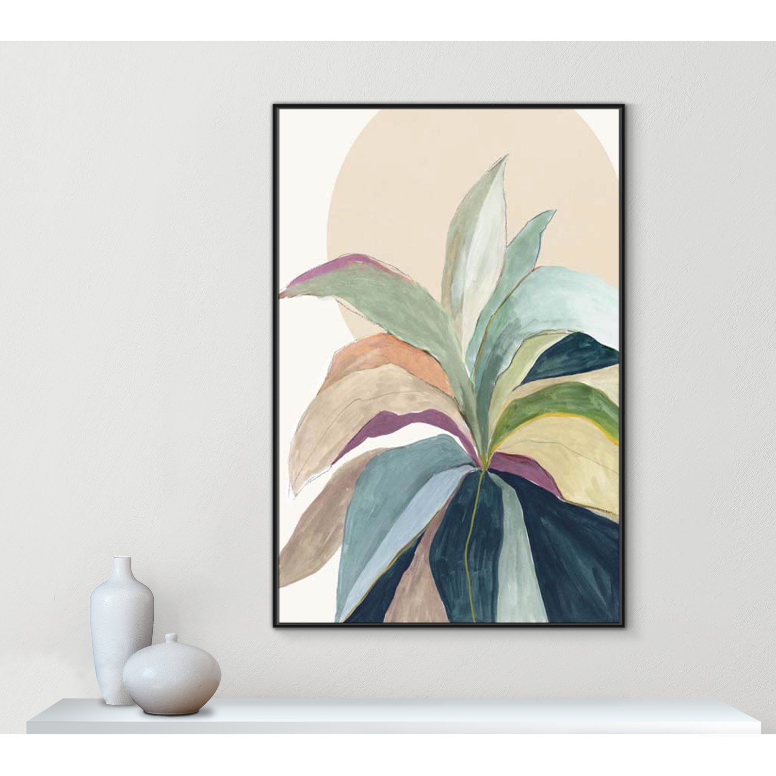Sherbrooke Sunny Bright Leaves II by Asia Jensen Print, No Mat, 61.5" H x 41.5" W x 2" D, Black Floater Framed