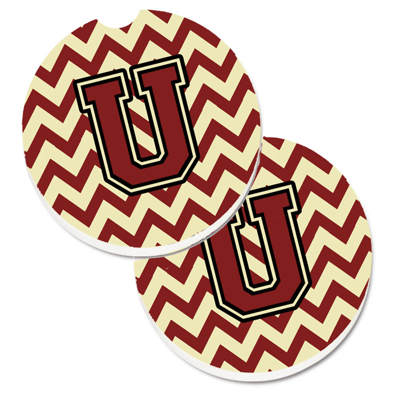 Sous-verre pour voiture, U, Marron / Or