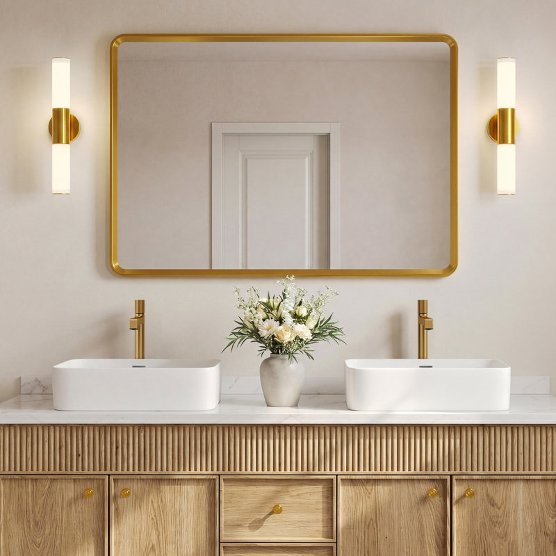 Single Hole Vessel Bathroom Faucet, Single Handle Vessel Bathroom Sink Faucet with Drain Assembly, Brushed Gold