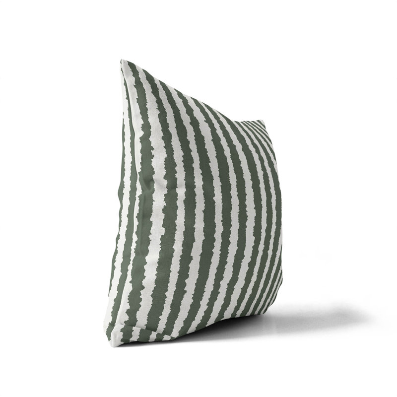 Coussin Long Gen, H 20 po x l 20 po, Chimichurri / rayé vert