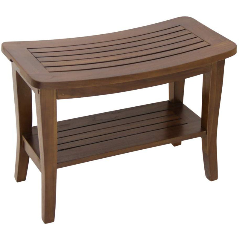Weinert Teak Shower Bench, 16" H x 23" W x 12" D
